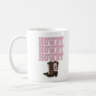 White Howdy Rodeo Western Country Southern Cowgirl Coffee Mug