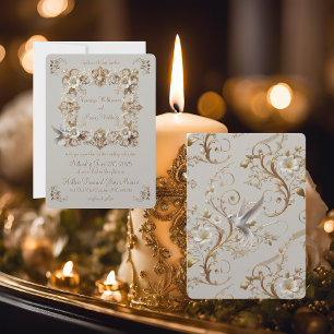 White Hummingbird Collection Square Frame Invitation