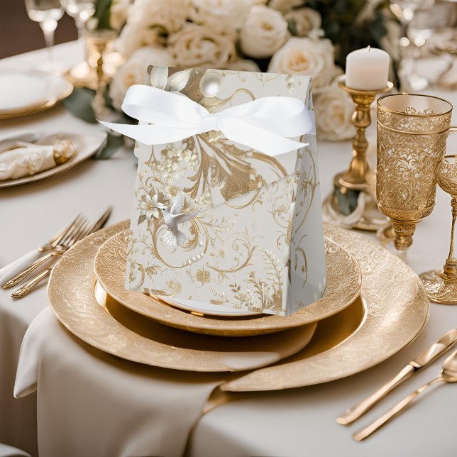 White Hummingbird Flower Bouquet Favour Box (Creator Uploaded)