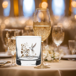 White Hummingbird Whiskey Glass