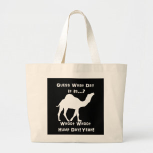 White Hump Day Camel Large Tote Bag