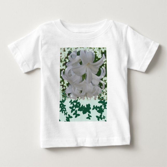 White Hyacinths & Butterflies Baby Infant T-Shirt (Front)