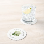 White Hydrangea Bridal Shower Paper Coaster<br><div class="desc">A fun party detail for the bride to be,  these customised paper coasters feature a classic white hydrangea blossom and the bride's name.</div>