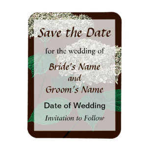 White Hydrangea Cluster Save the Date Magnet
