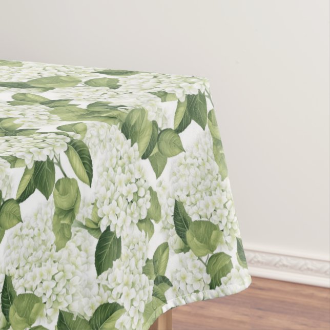 White Hydrangea Cotton Tablecloth (In Situ)