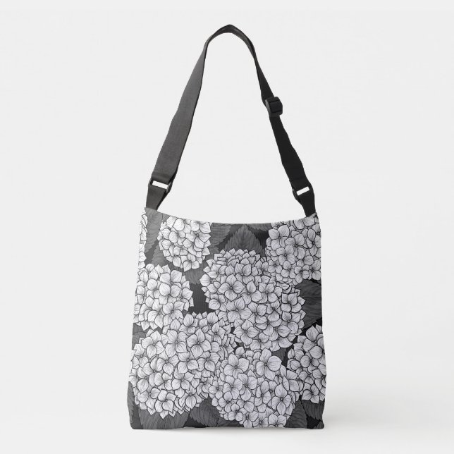 White hydrangea crossbody bag (Front)