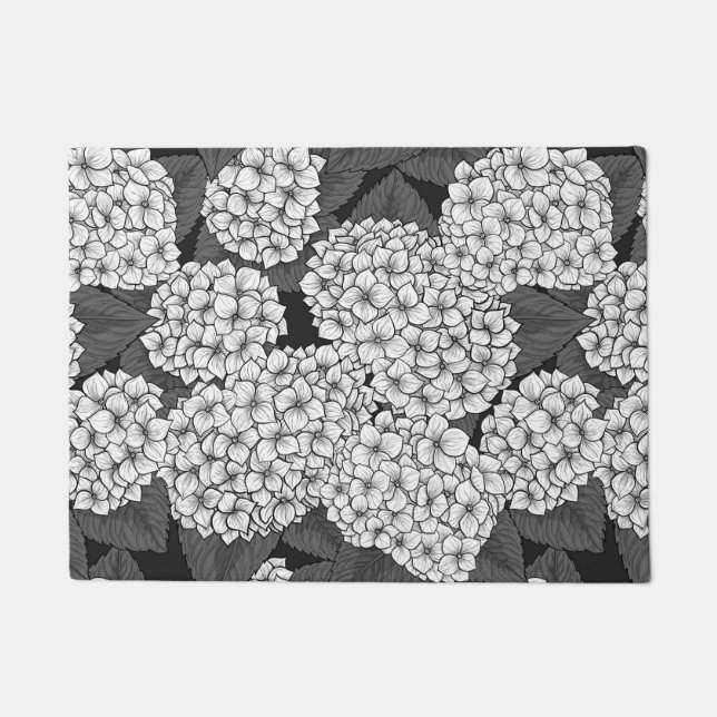 White hydrangea doormat (Front)