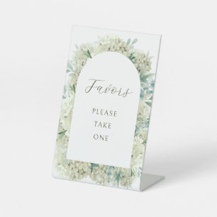 White Hydrangea Favours Pedestal Sign