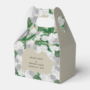 White Hydrangea Floral Greenery Modern Wedding Favour Box