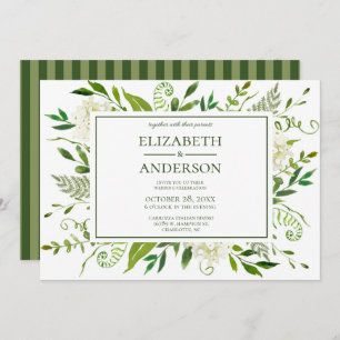White Hydrangea Floral Wedding Celebration Invitation