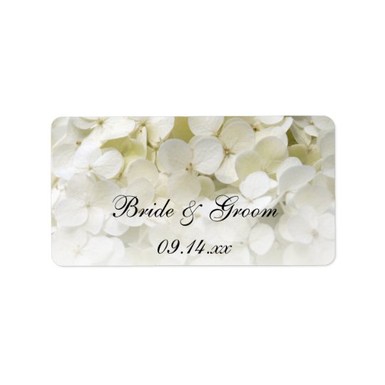 White Hydrangea Floral Wedding Favour Tags Address Label