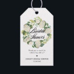 White Hydrangea Floral Wreath Bridal Shower Gift Tags<br><div class="desc">These customisable bridal shower gift tags add a floral accent to your gifts and favours. They feature a white hydrangea floral wreath. Personalise by adding your message. These hydrangea bridal shower gift tags are perfect for spring and winter bridal showers. Matching items are available.</div>