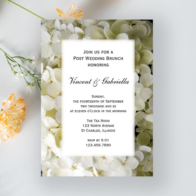 White Hydrangea Flower Post Wedding Brunch Invitation (Creator Uploaded)