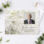 White Hydrangea Flowers Death Anniversary Invitation<br><div class="desc">Invite guests to remember your loved-one one year after their passing with the elegant White Hydrangea Flowers Death Anniversary Invitation. This pretty custom celebration of life memorial tribute invite features a close up floral photograph of white hydrangea flower blossoms. Available as a printed invitation for mailing and/or as a digital...</div>