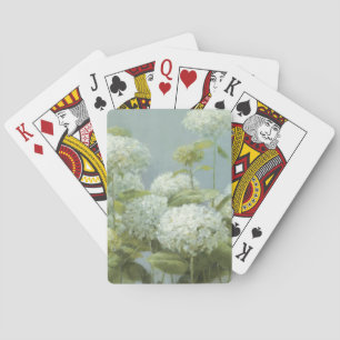 White Hydrangea Garden Playing Cards