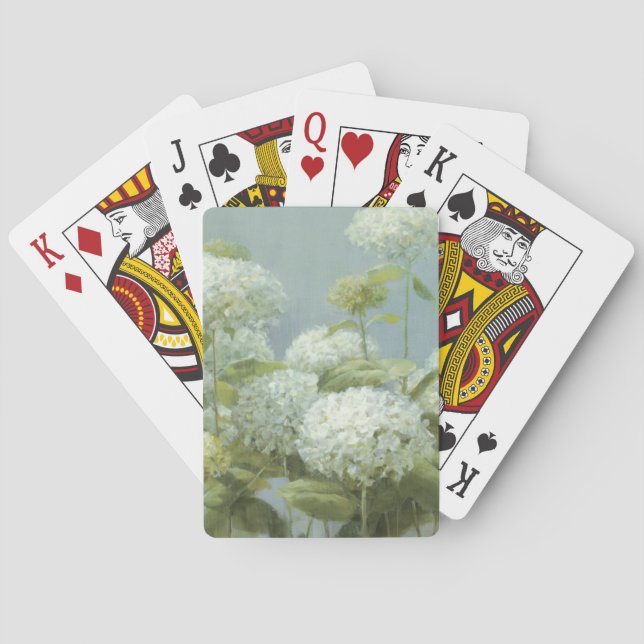 White Hydrangea Garden Playing Cards (Back)