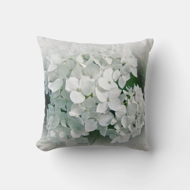 White Hydrangea - Pillow (Front)