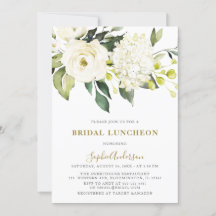 White Hydrangea  Roses BRIDAL LUNCHEON