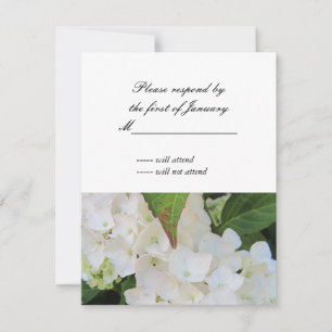 White Hydrangea RSVP Reply Card