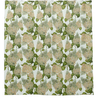 White Hydrangea Shower Curtain
