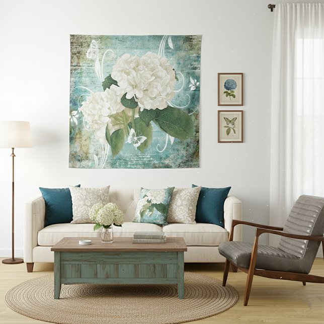 White hydrangea tapestry (Creator Uploaded)