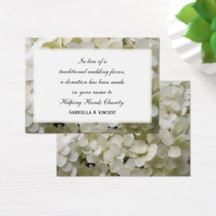 White Hydrangea Wedding Charity Favours