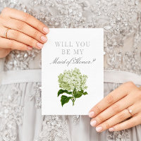 White Hydrangea Will You Be My Maid of Honour