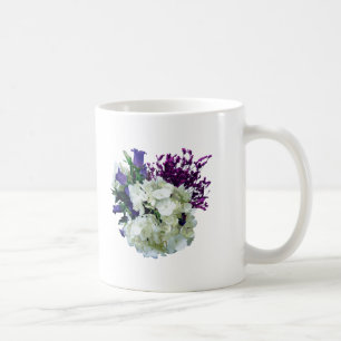 White Hydrangea With Canterbury Bells and Sage Coffee Mug