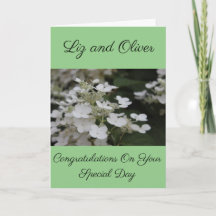 WHITE HYDRANGEAS CUSTOM WEDDING CONGRATULATIONS