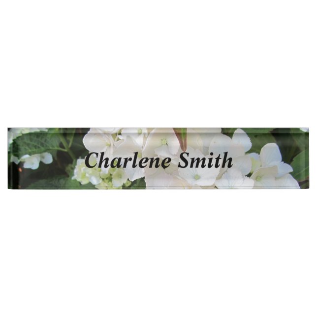 White Hydrangeas Nameplate (Front)