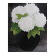 WHITE HYDRANGEAS Print, Value Poster Paper (Matte)