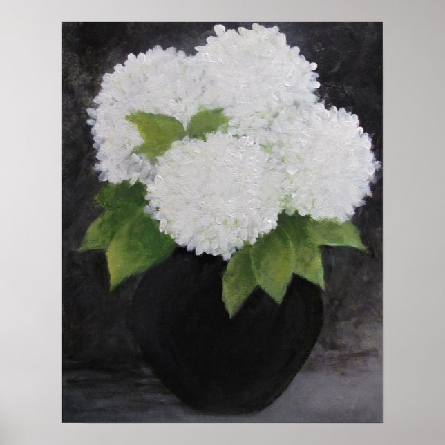 WHITE HYDRANGEAS Print, Value Poster Paper (Matte) (Front)