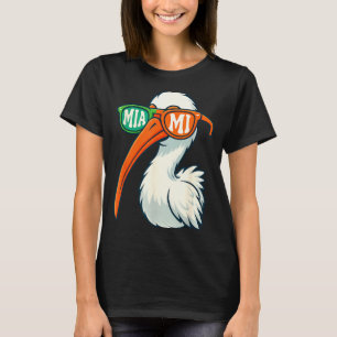 White Ibis With Sungles American Vintage Style  T-Shirt