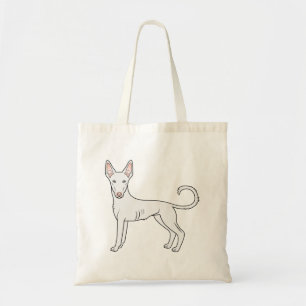 White Ibizan Hound Smooth Coat Cute Cartoon Dog Tote Bag