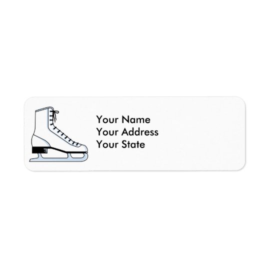 white ice skate vector graphic return address label