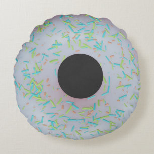 White iced donut round cushion
