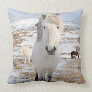 White Icelandic Horse, Iceland Cushion