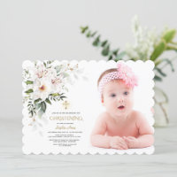 White Imperial Lily Rose Photo Girl Christening