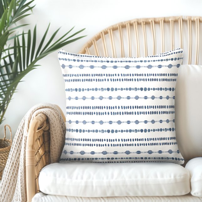 White Indigo Blue Throw Pillow (Creator Uploaded)