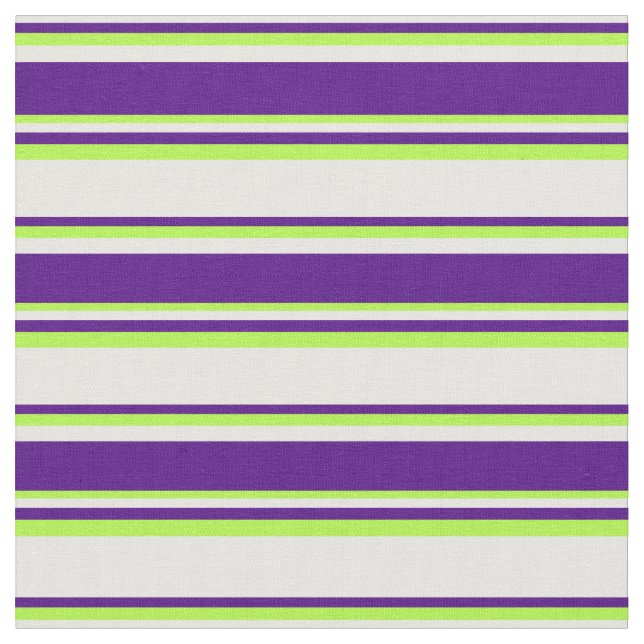 White, Indigo & Light Green Coloured Lines Pattern Fabric (Close Up)