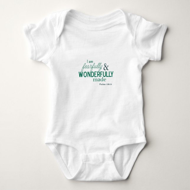 white infant t-shirt bible verse baby bodysuit (Front)