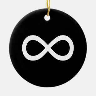 White Infinity Symbol Ceramic Tree Decoration