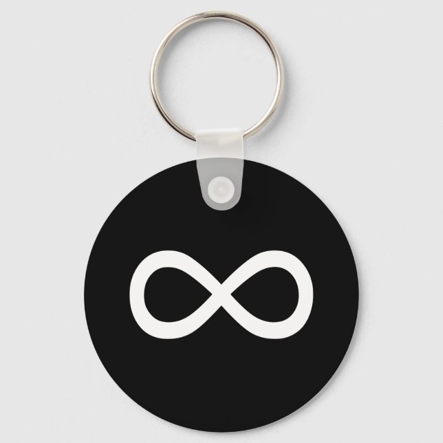 White Infinity Symbol Key Ring (Front)