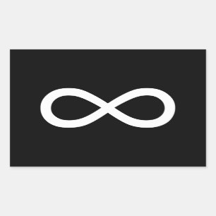 White Infinity Symbol Rectangular Sticker