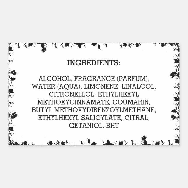 White Ingredients Product Label Natural Leaves (Front)