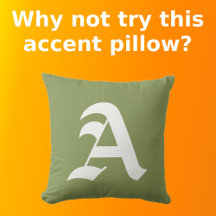 White Initial Monogram on Olive Green Minimalist