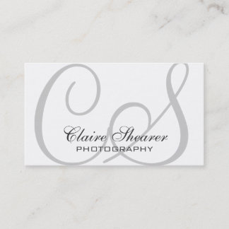 White Initials Business Card