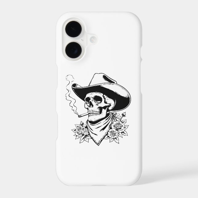 White iPhone 17 Case with Skeleton Halloween Desig (Back)