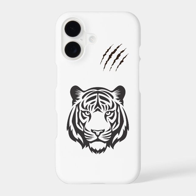 White iPhone 17 Case with Tiger Design (Back)