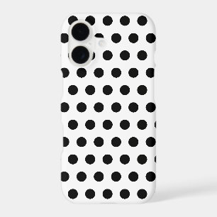 White iPhone Case Black Polka Dot Choose Colours